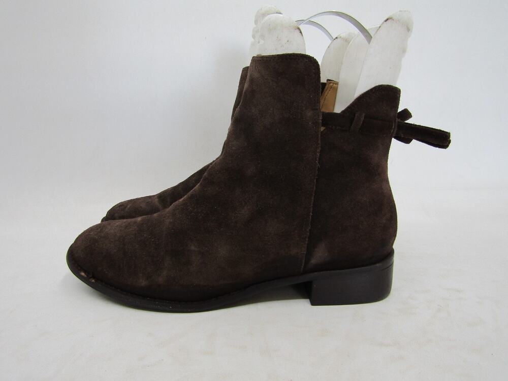 TALBOTS Womens Size 6.5 M Brown Suede Zip Ankle Fashion Boots Booties